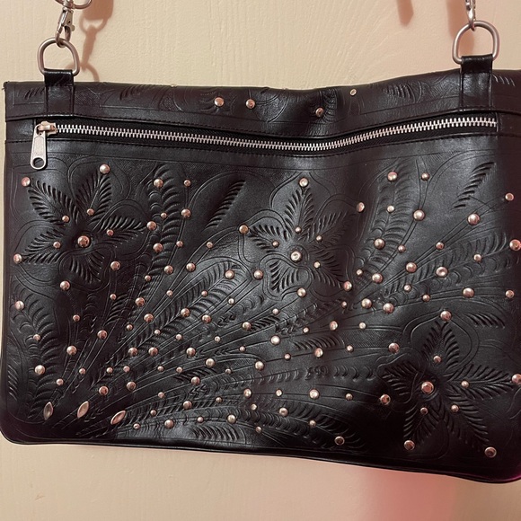 Vintage leather JL Saldivar crossbody purse - Picture 4 of 5